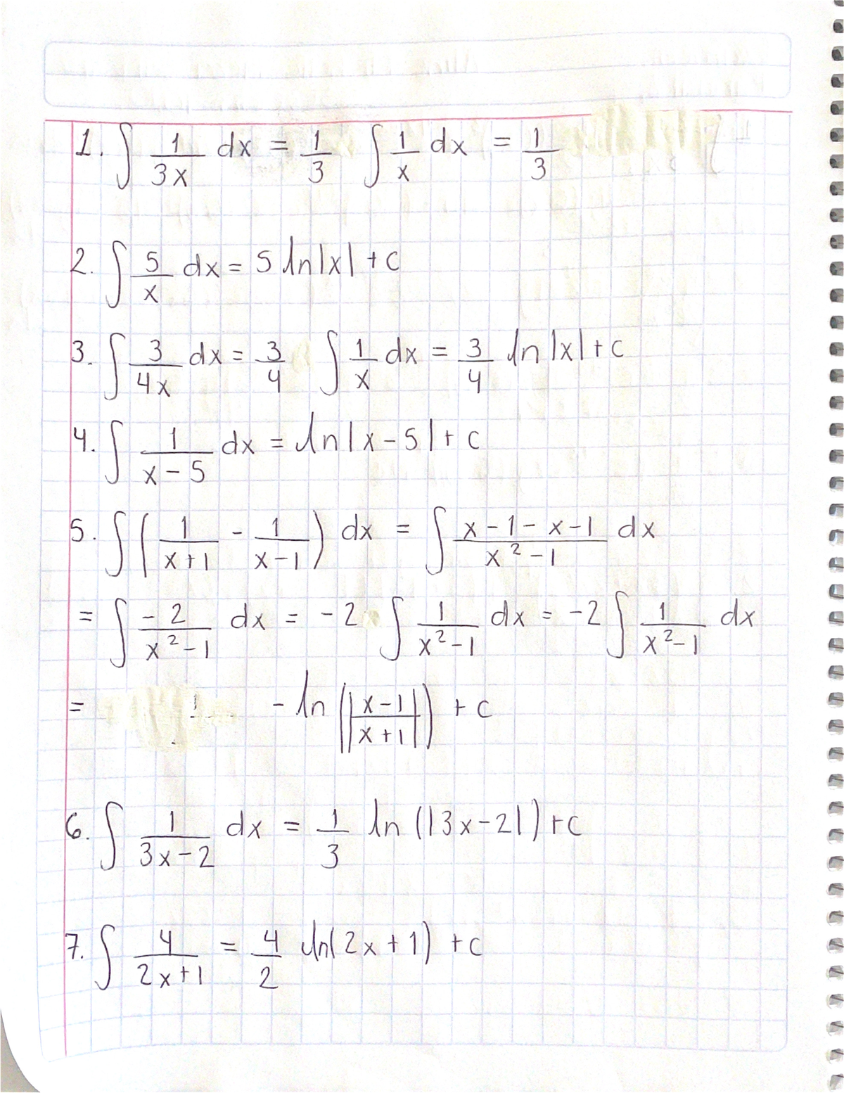 Fórmulas - 1. S 3x 1 dx = 1 3 S1/2 dx =1 3 x 5 dx = S Unlxl+c S S 3 dx ...