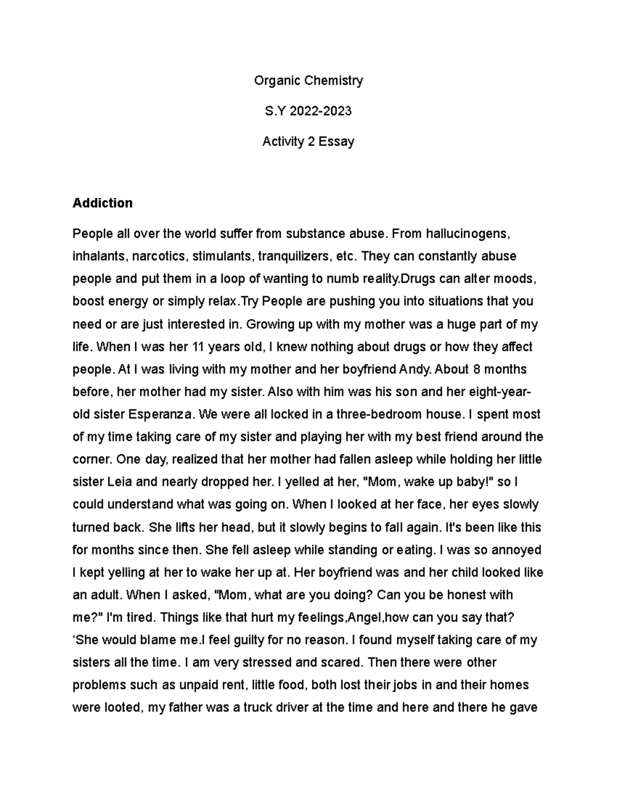 essay about organic chemistry