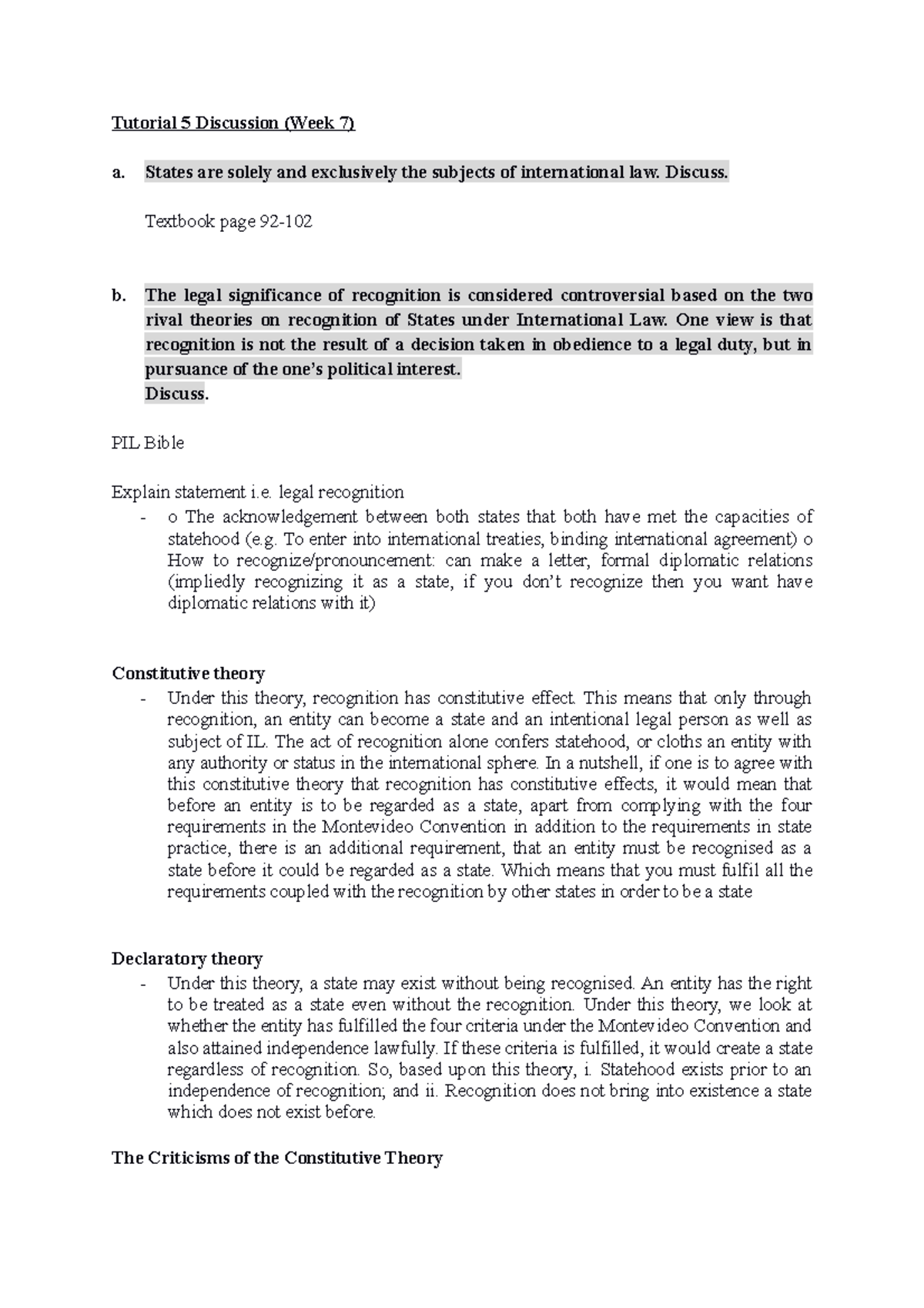 Tutorial 5 Discussion (W7) Tutorial 5 Discussion (Week 7) a. States