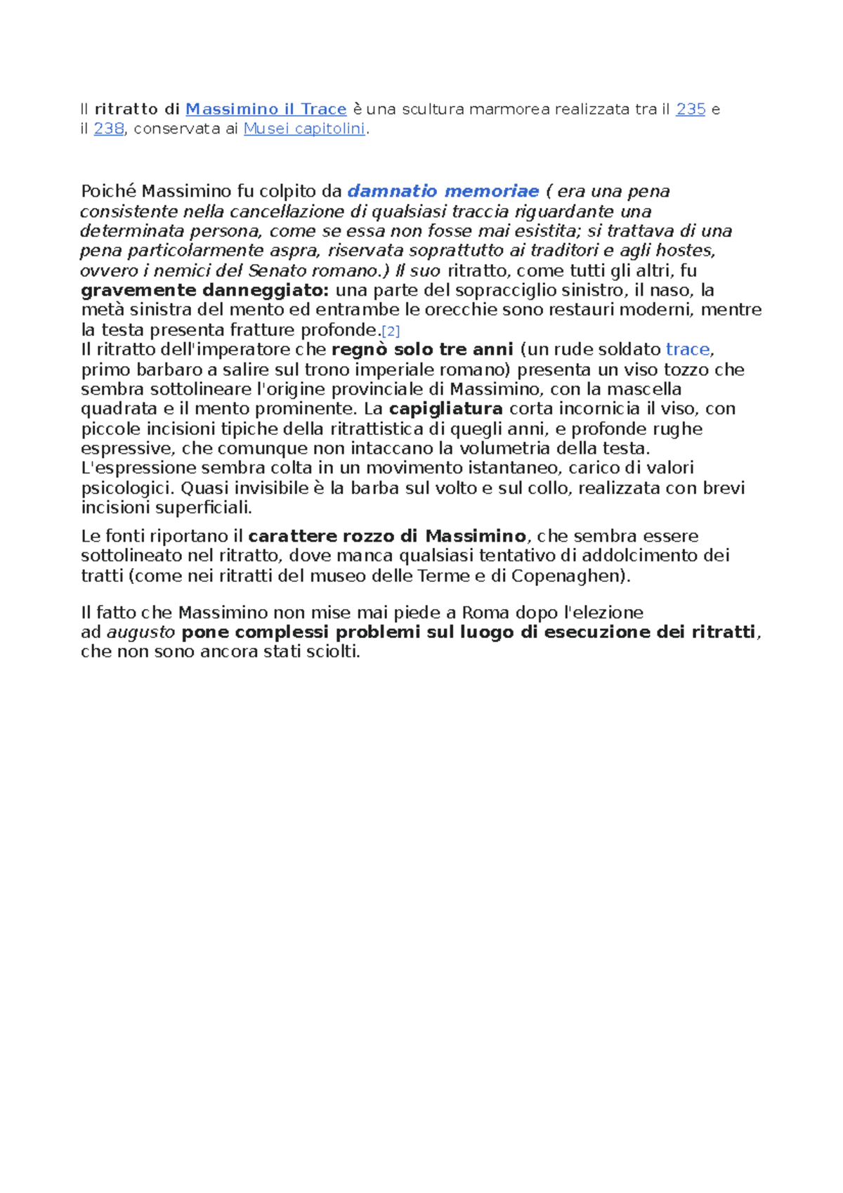 Massimino il trace Appunti di lezione werfew Il ritratto di