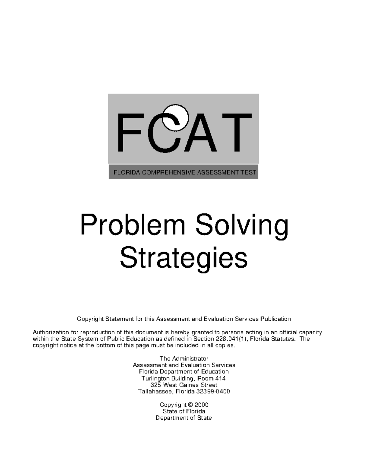 problem-solving-strategies-fcat-florida-comprehensive-assessment-test