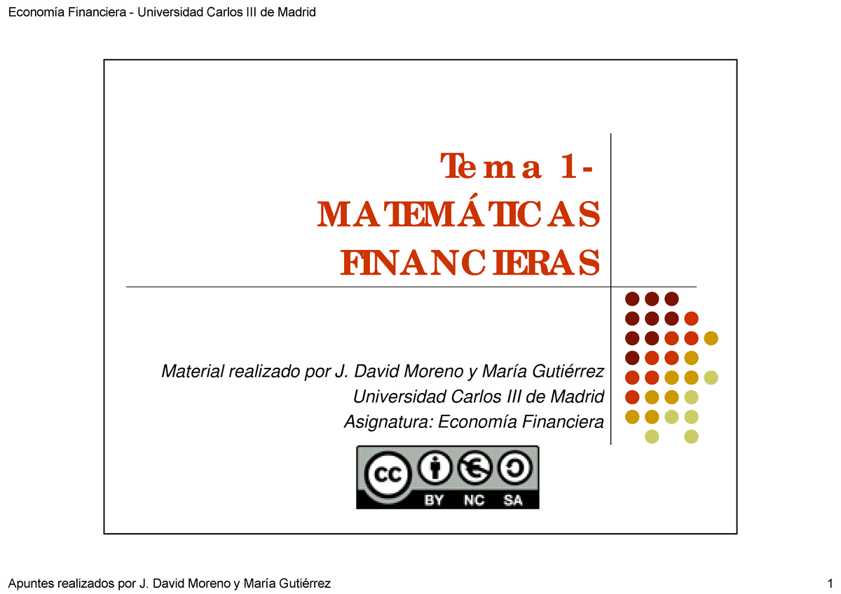 Tema 1 Matematicas Financieras - TTe M Ae M A 11- MA TMA TEMEM ÁÁÁÁ ...