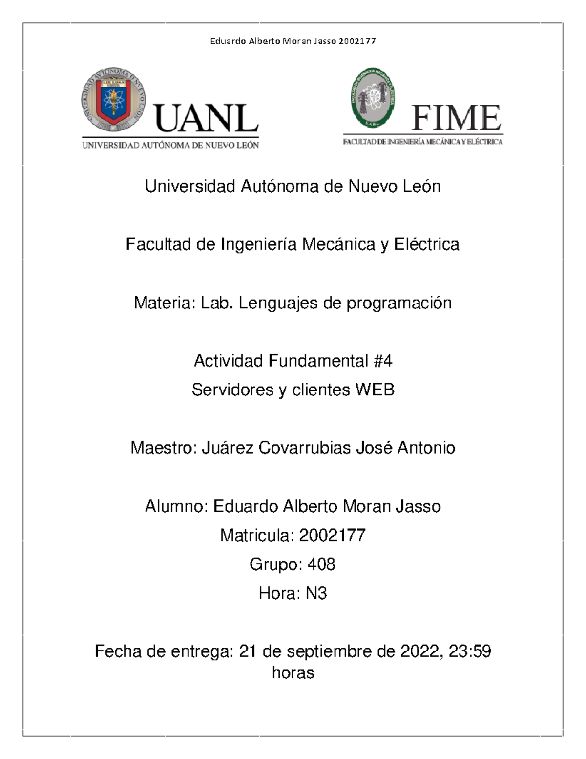 EAMJ Lab LP A4 2002 177 - Servidores y clientes WEB - Universidad ...