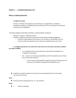 Lecture Notes - LAWS 3003 A - Contracts (prof: David Dwoskin) Winter ...