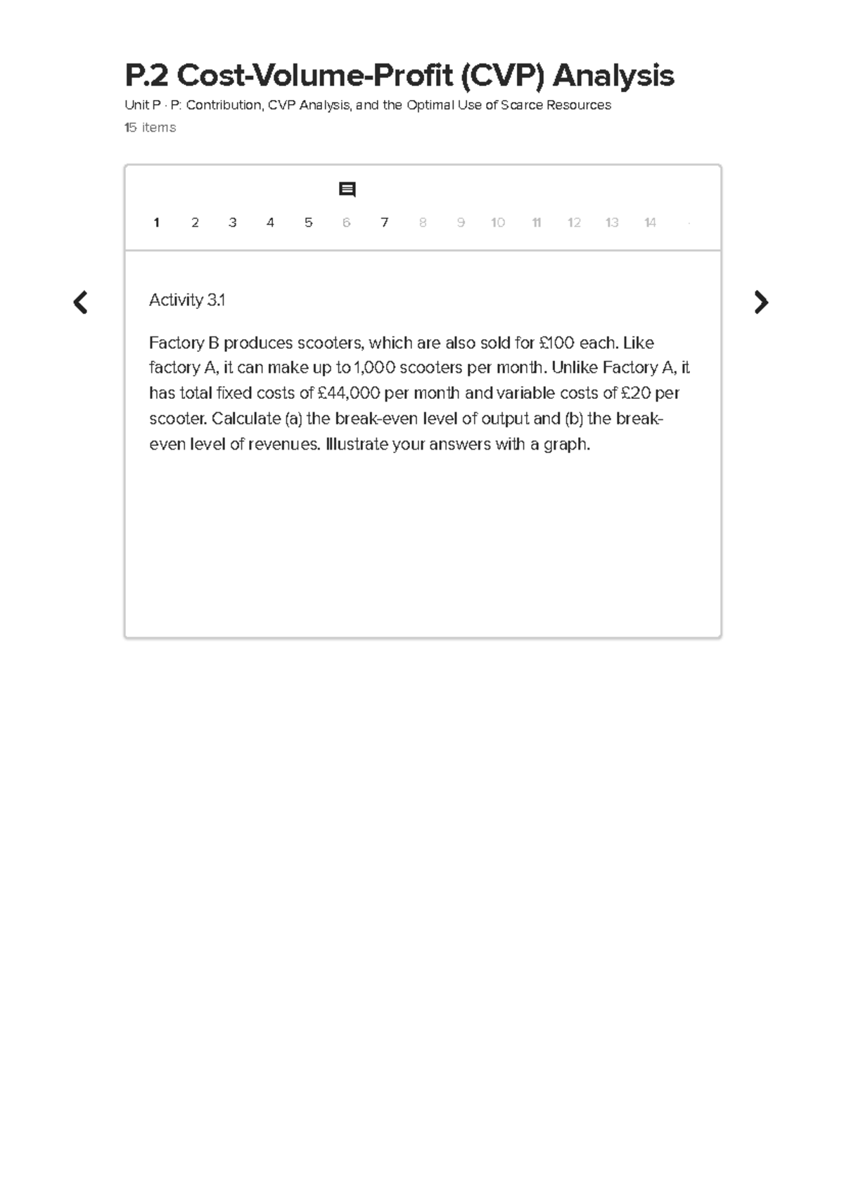 AC1025 Cost-Volume-Profit (CVP) Analyse Question Solutions - EC1002 ...