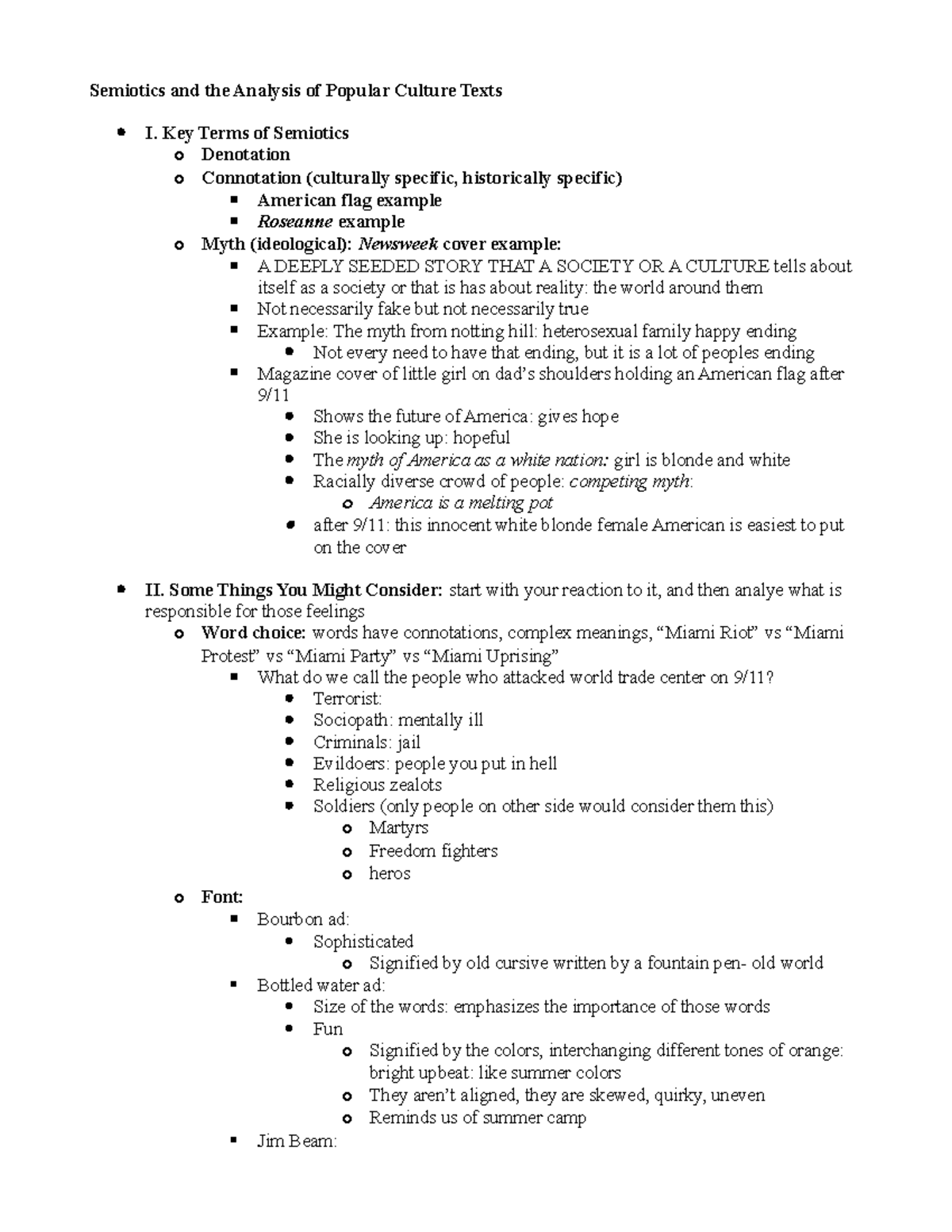 MAC143 Final Notes - Semiotics and the Analysis of Popular Culture ...