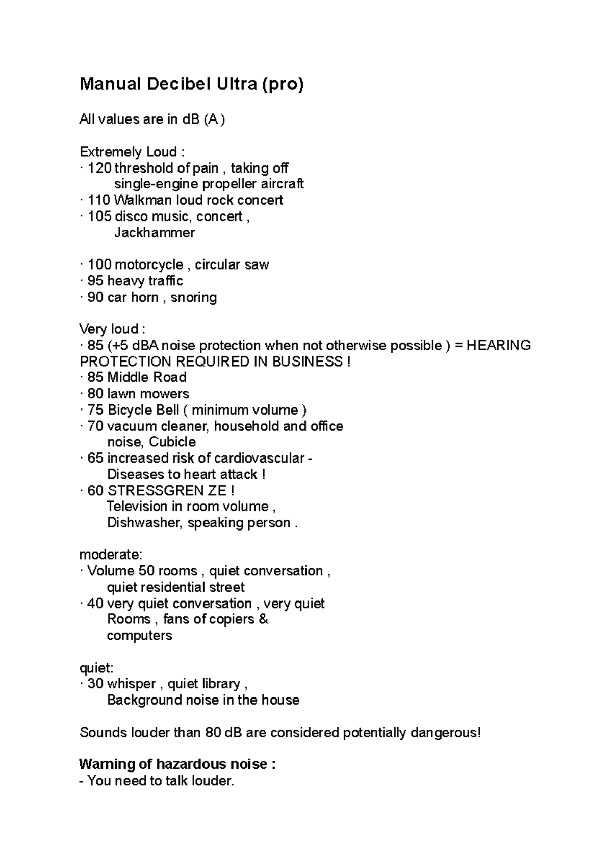 Z decibel ultra copia Manual de uso de app. Manual Decibel Ultra