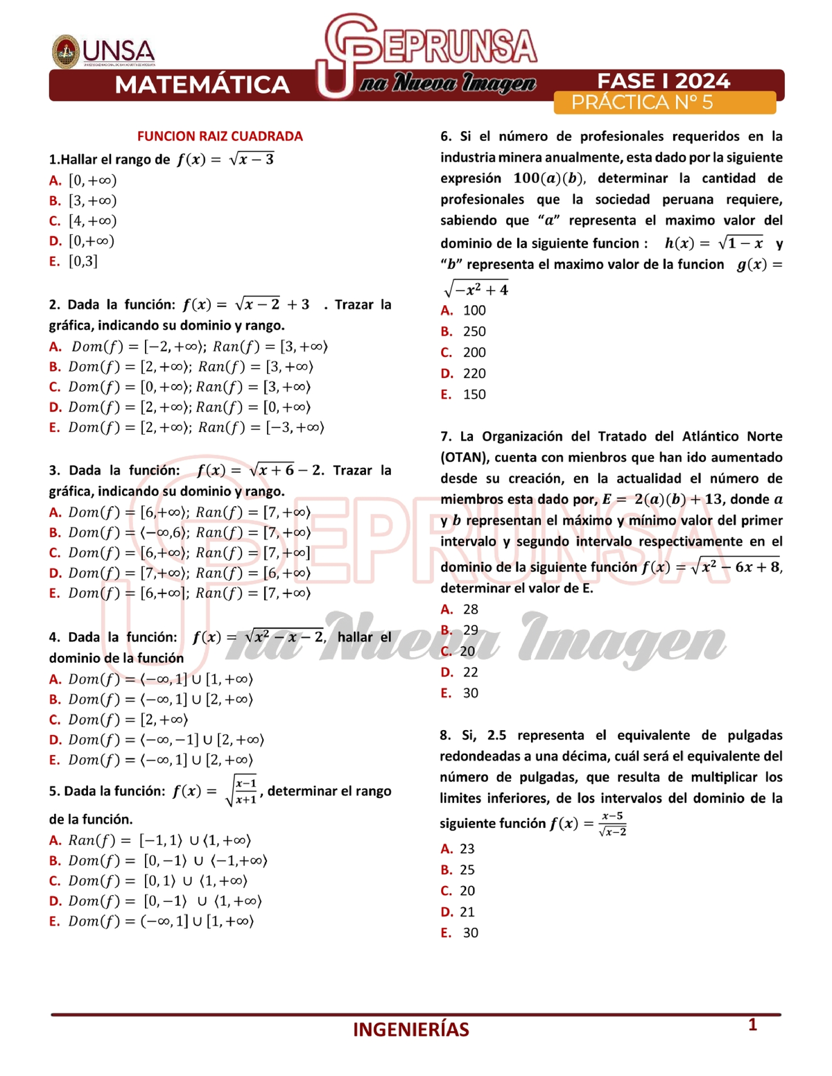 10. P5 (I) Matematica Ceprunsa I FASE 2024 - Studocu