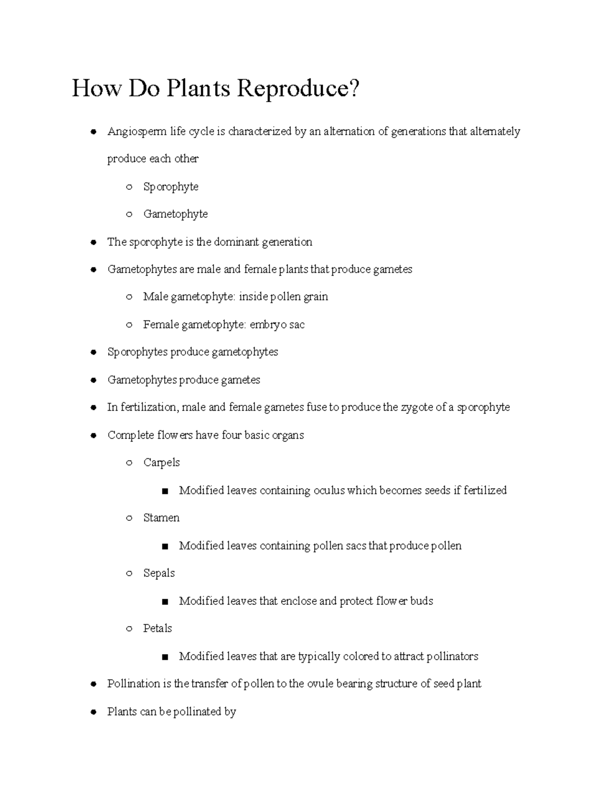 How Do Plants Reproduce Studocu