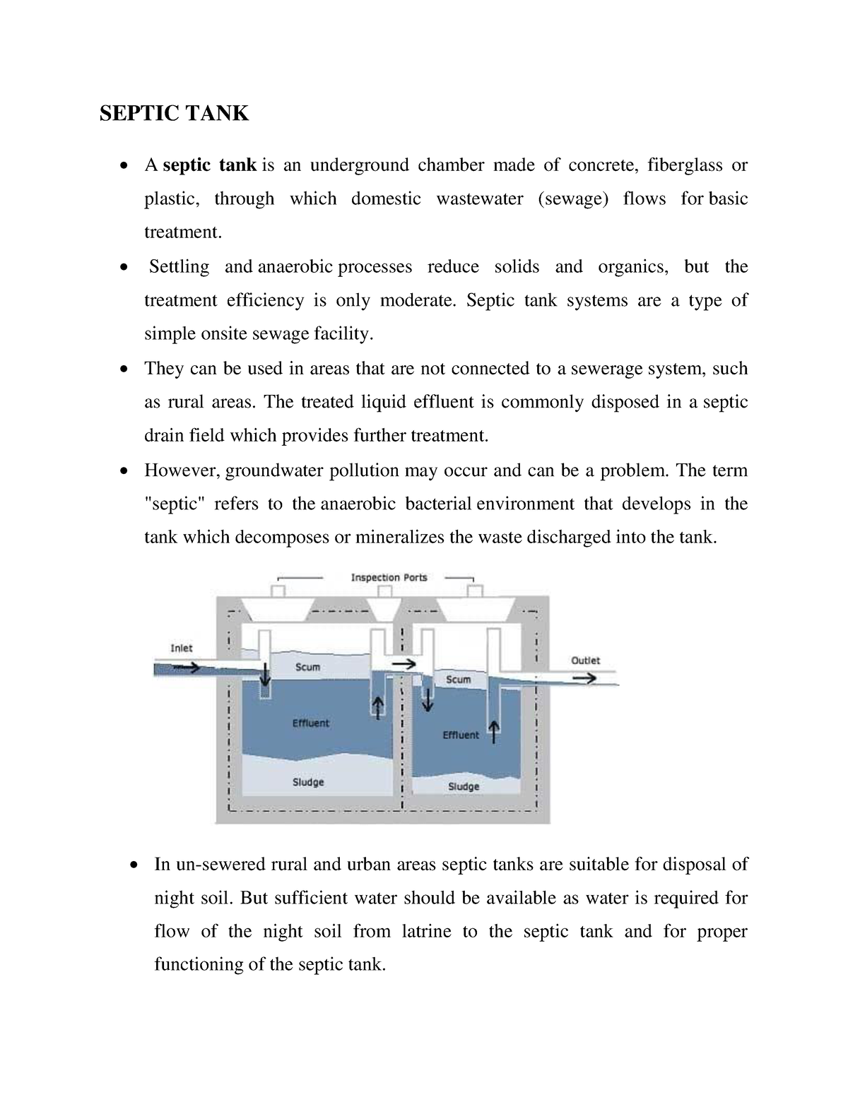 Septic Tank Ktu Ce 409 Quantity Survey And Valuation Notes Septic Tank A Septic Tank Is An