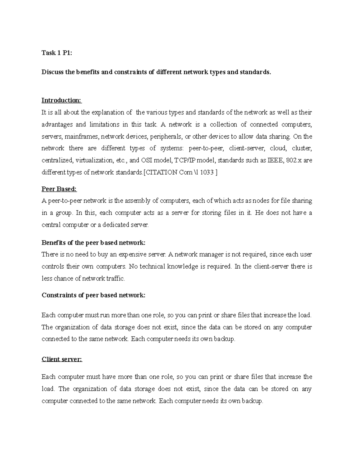 Top 7 discuss the benefits and constraints of different network types