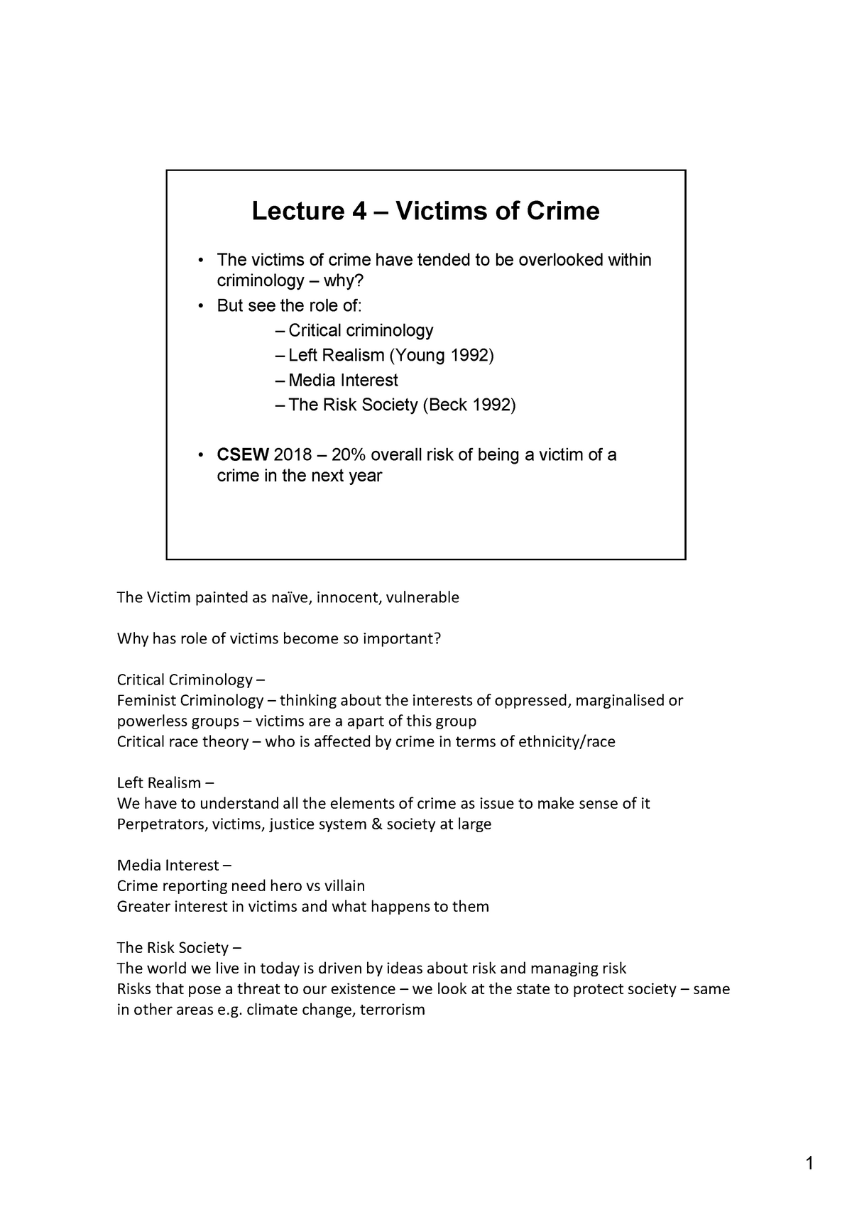 victims of crime essay