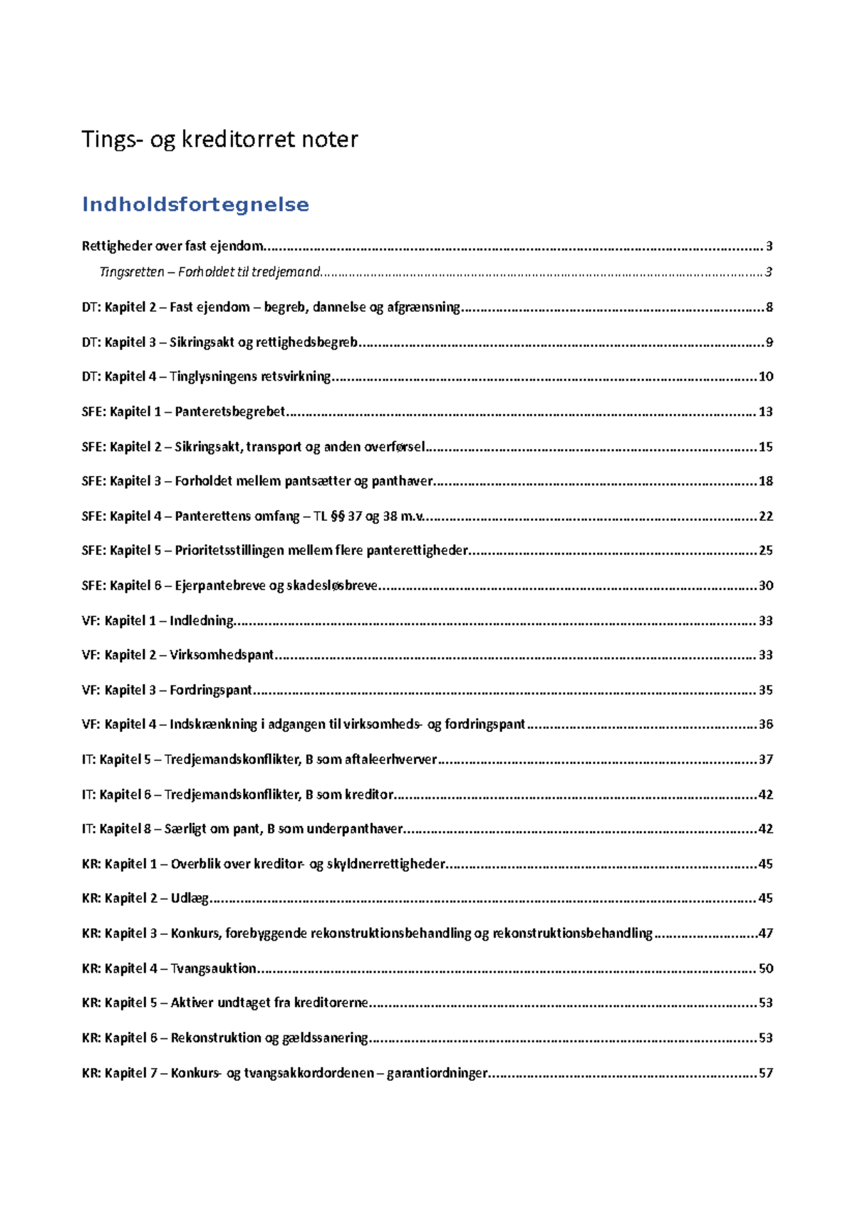 TKR Noter - Tings- Og Kreditorret Noter Tingsretten – Forholdet Til ...