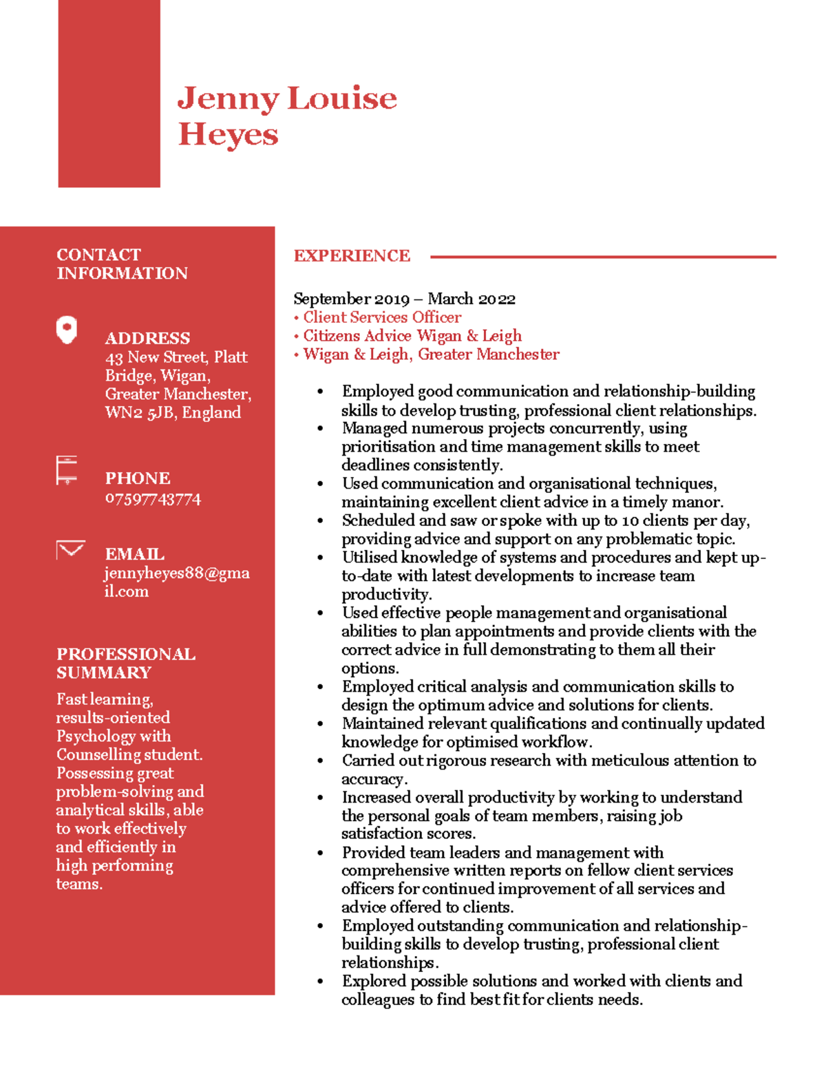 3ae1b91e-Word CV - notes - Jenny Louise Heyes CONTACT INFORMATION ...