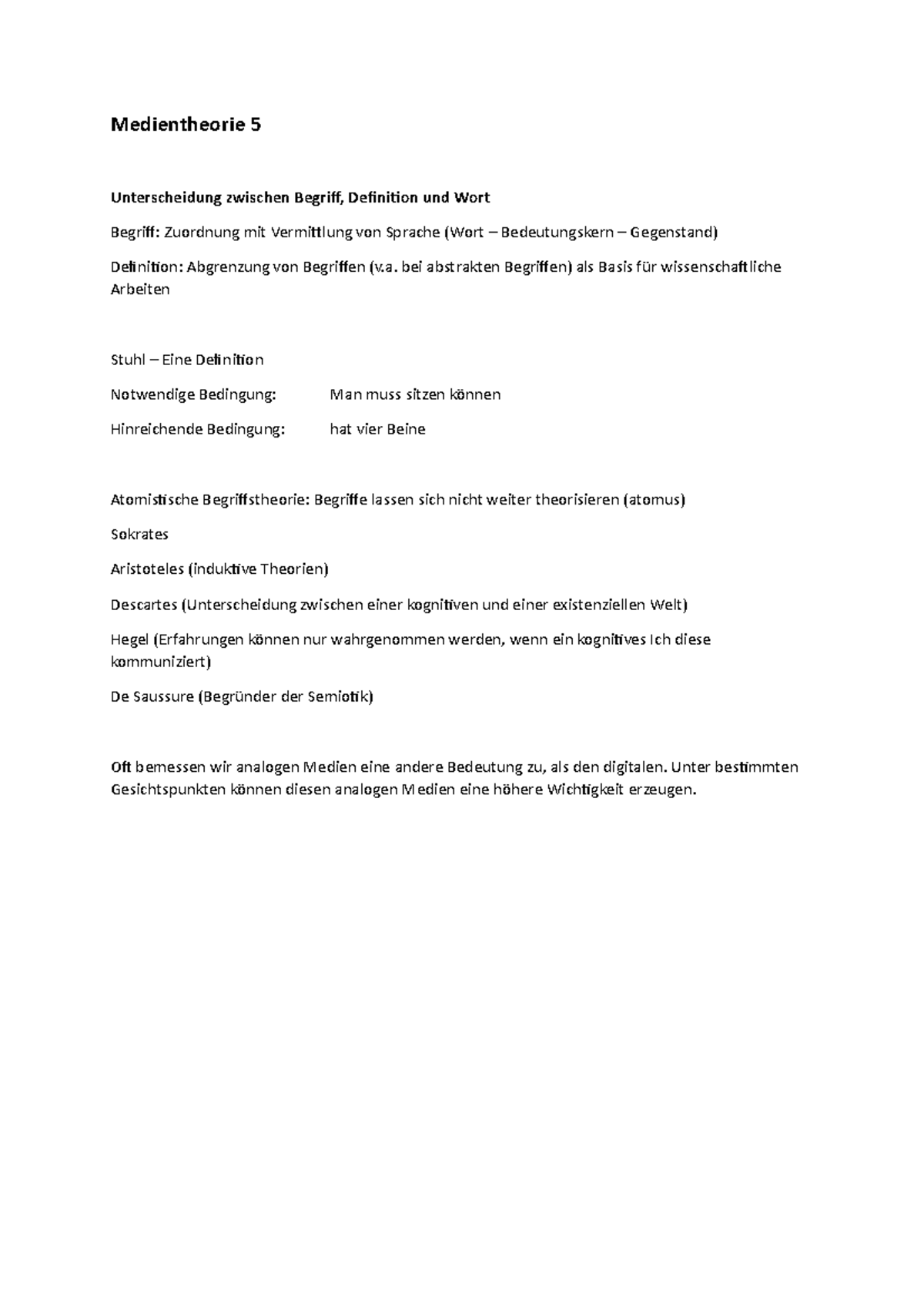 Medientheorie 5 Medientheorie Medientheorie 5 Unterscheidung zwischen