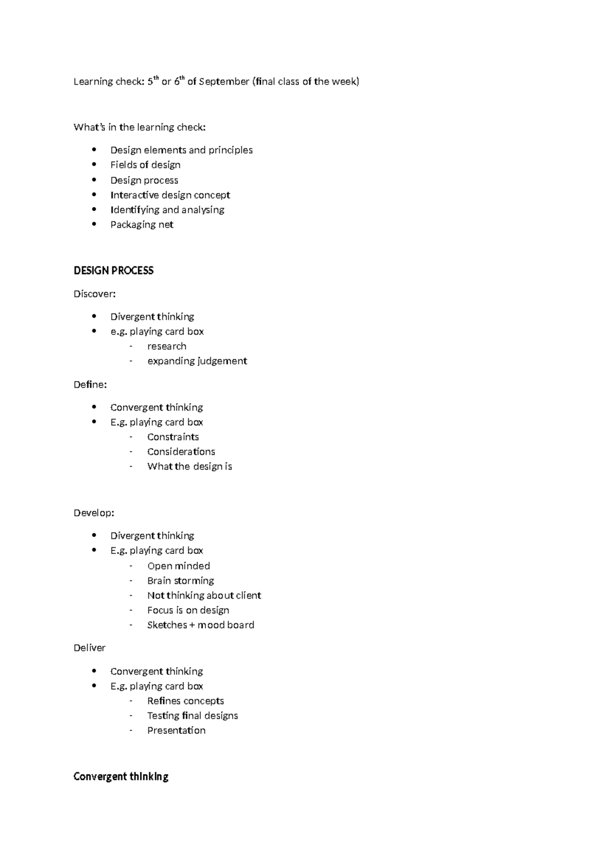 Learning check content - Learning check: 5th or 6th of September (final ...