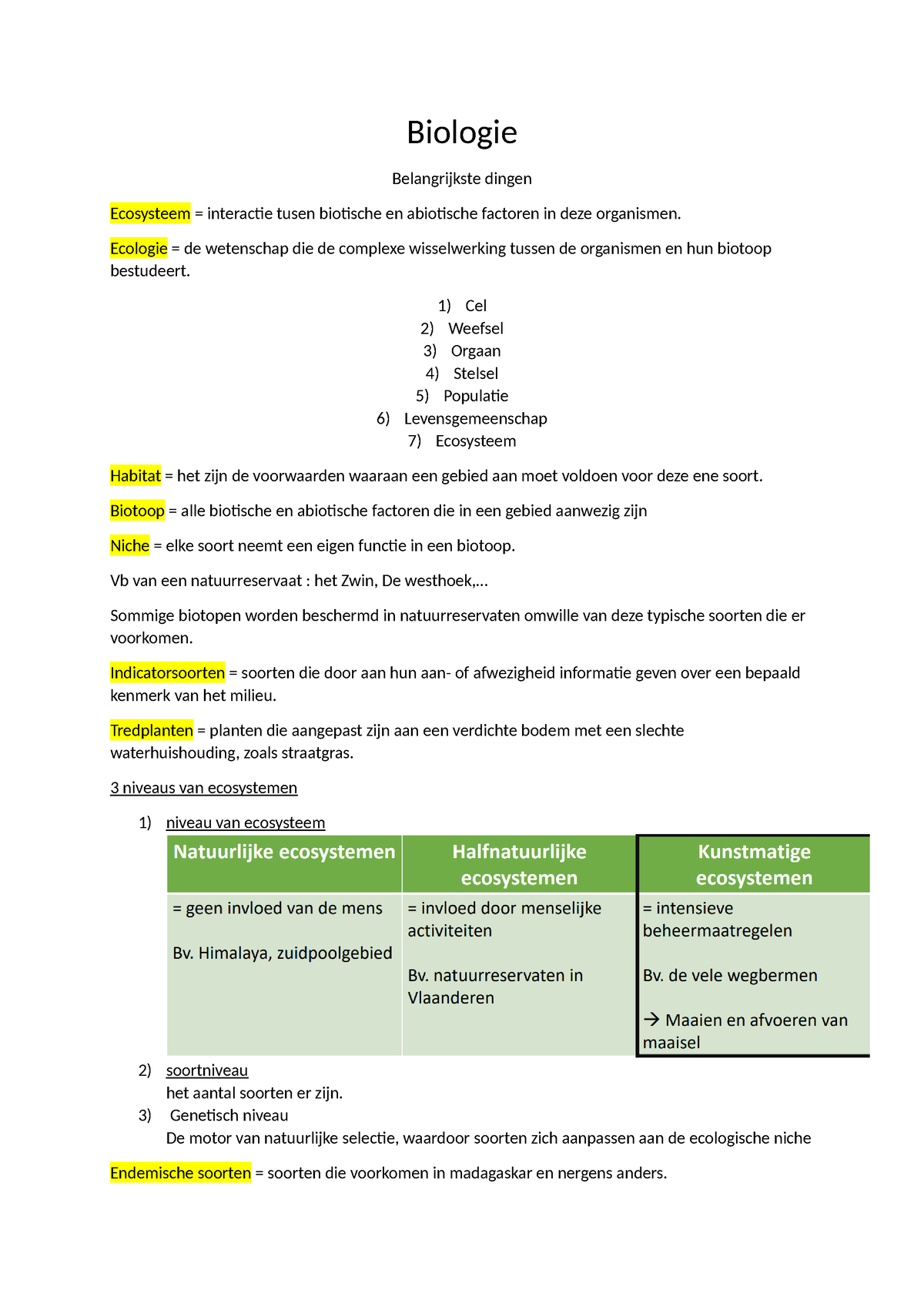 Biologie - Samenvatting Over Thema 1 En 2 - Biologie Belangrijkste ...