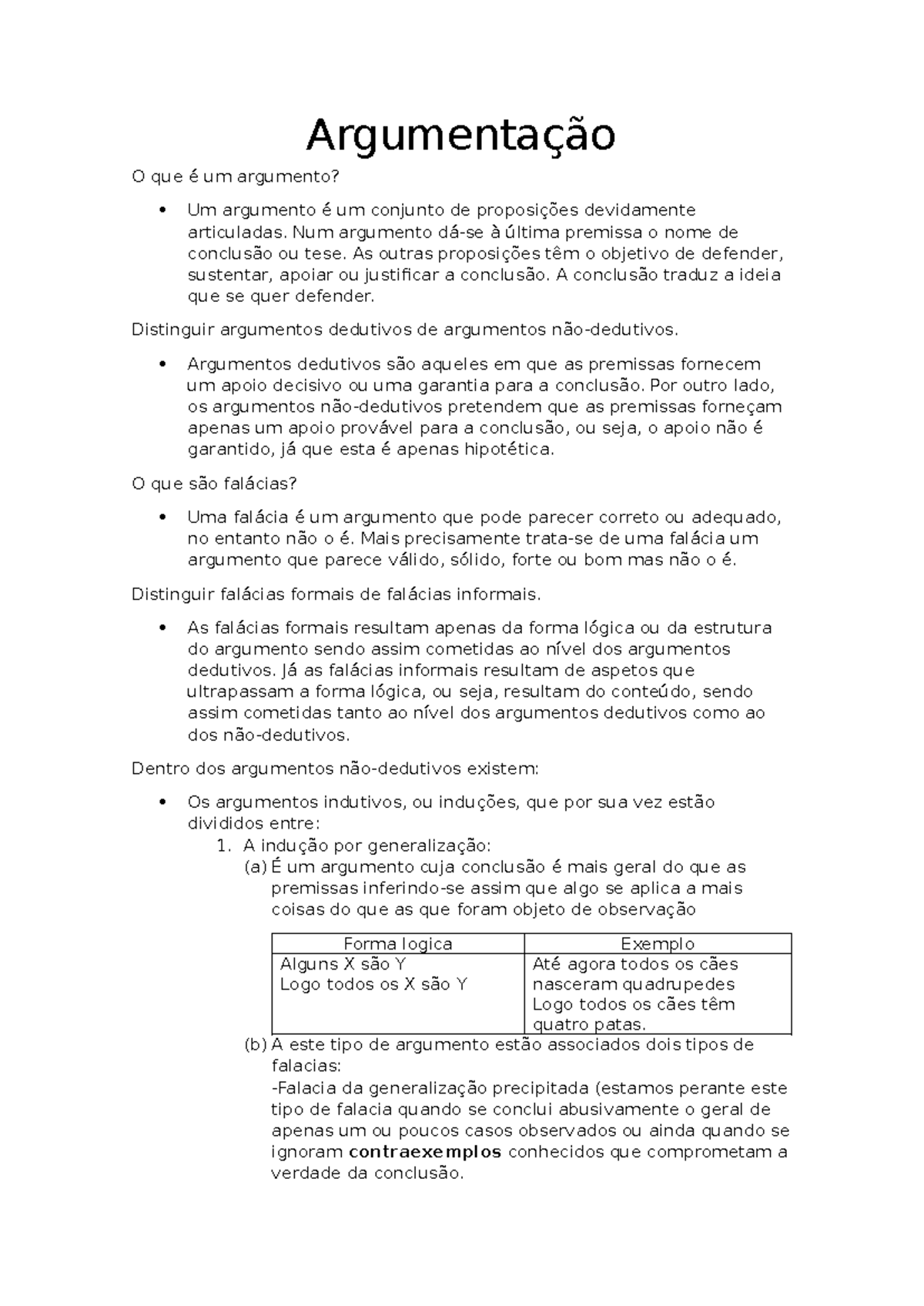 Argumentação - yhnibhvjbb - Argumentação O que é um argumento? Um ...