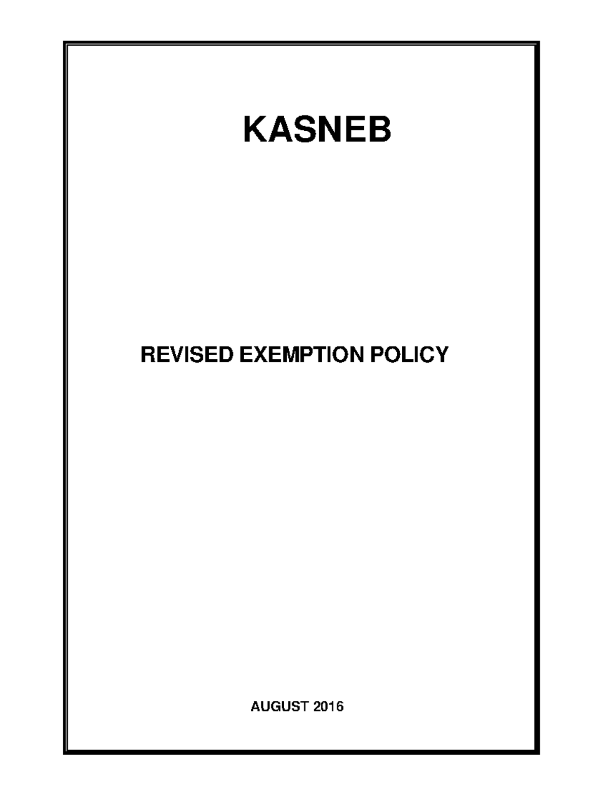 Revised Exemption Policy 1 - KASNEB REVISED EXEMPTION POLICY AUGUST ...