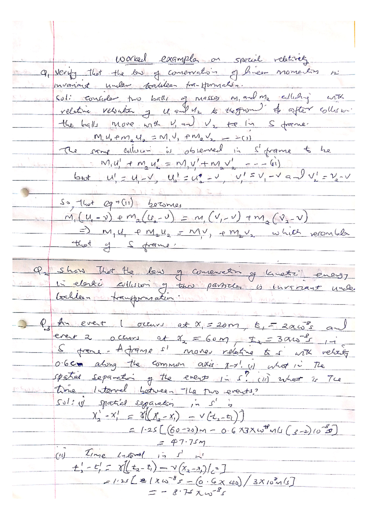 Worked examples for special relativity - Introduction to special ...