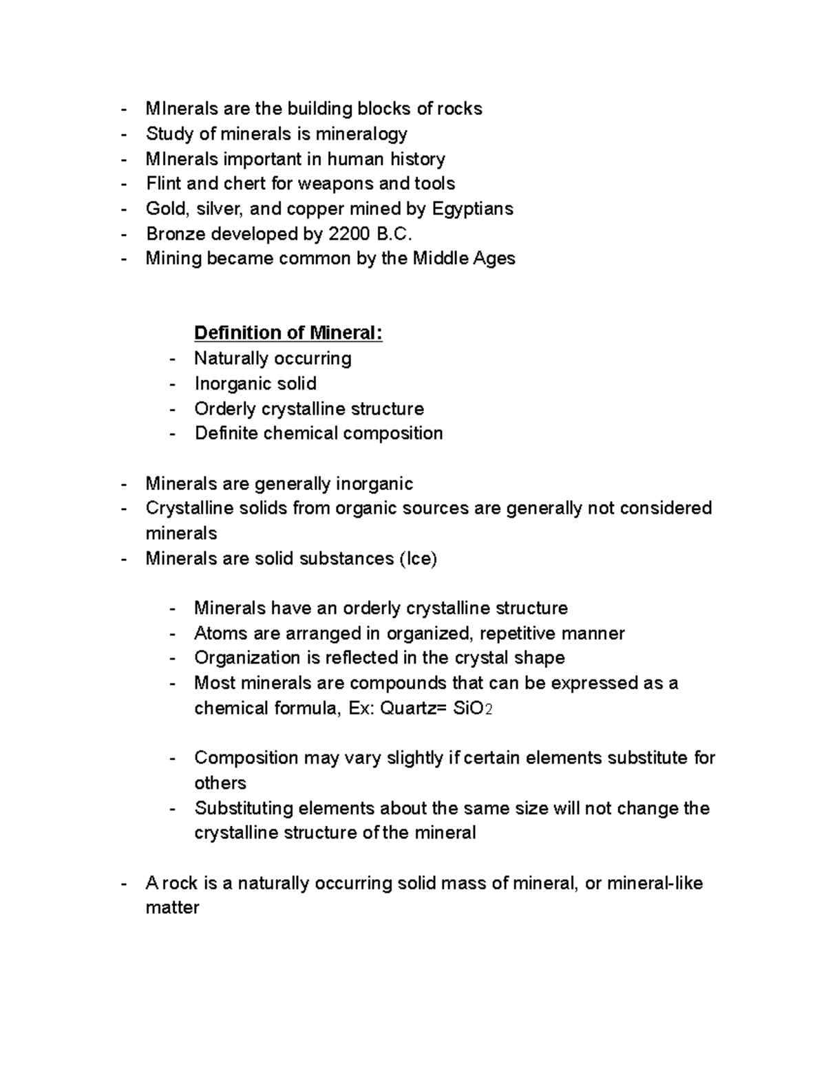 Foundations of Earth Science - MInerals are the building blocks of ...