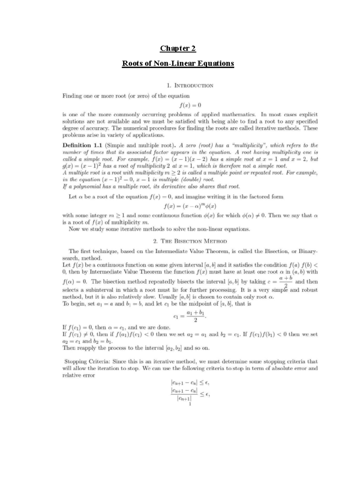Additional Chapter 2 - tut - Chapter 2 Roots of Equations 1 ...