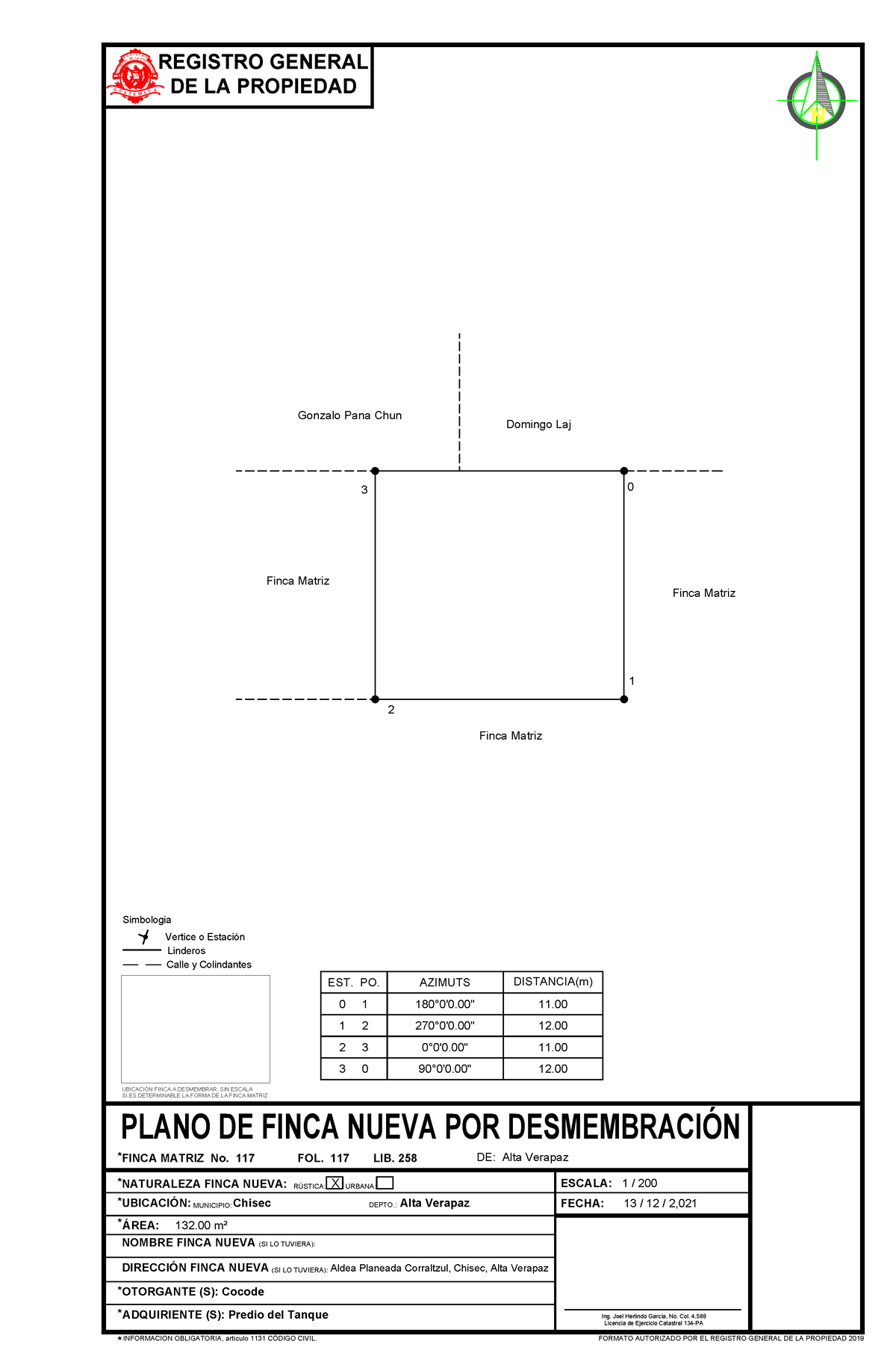 Plano En Formato Del Registro General De La Propiedad Plano De Finca Nueva Por