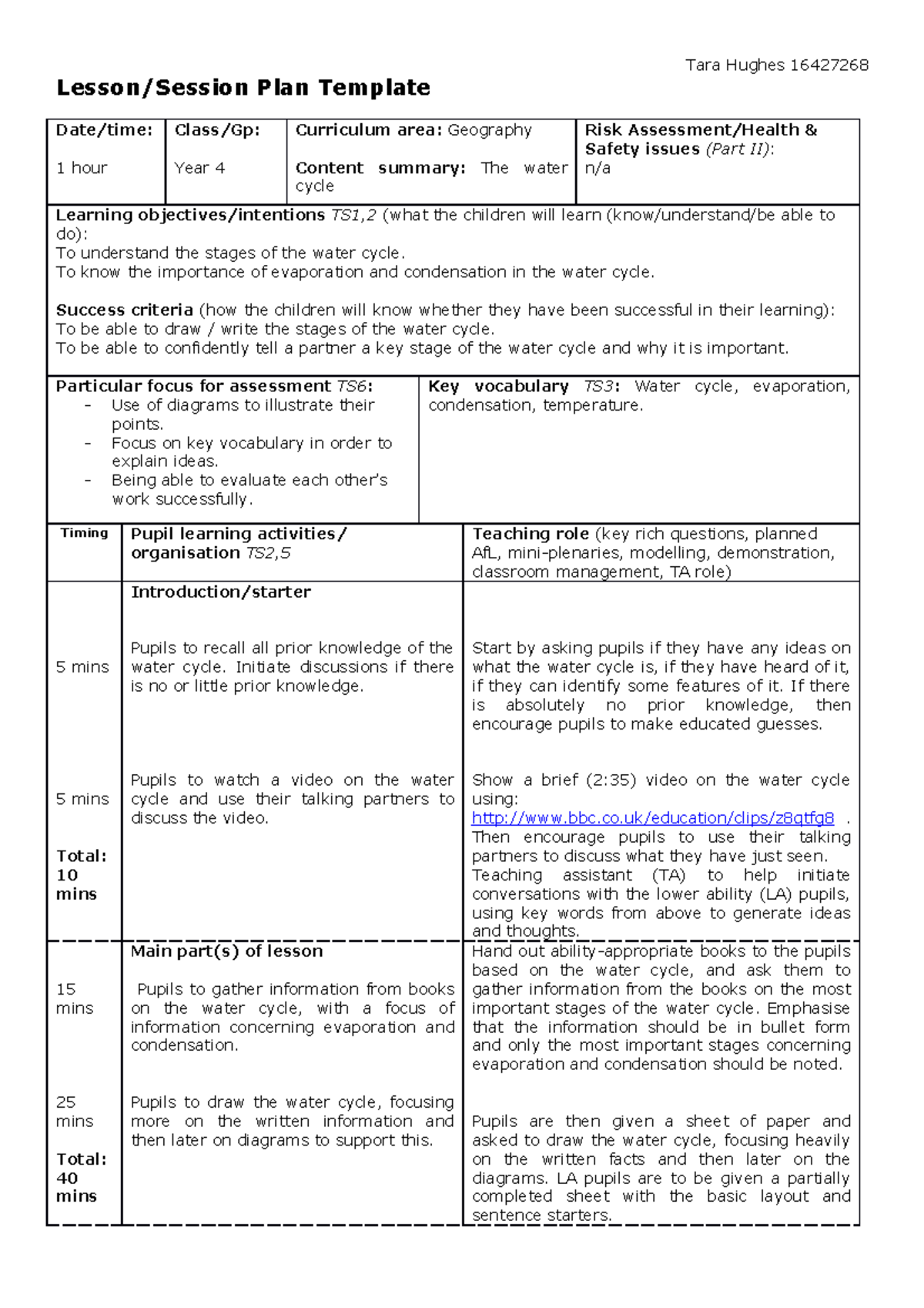 Lesson Plan Geography Year 4 Students Tara Hughes 16427268   Thumb 1200 1698 