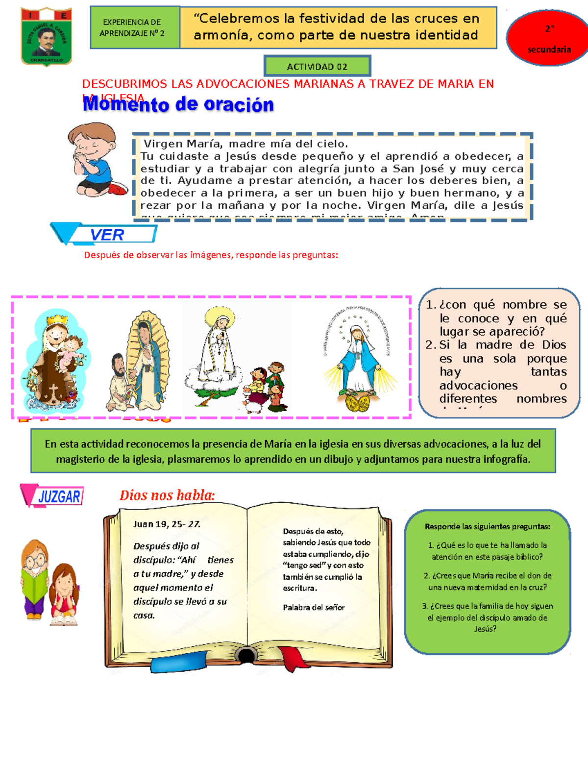 Experiencia de aprendizaje 2° (2 Actividad) - DESCUBRIMOS LAS ...