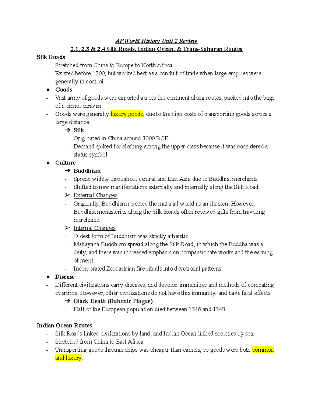 Heimler VIDS AP World History Unit 2 Review AP World History Unit 2 