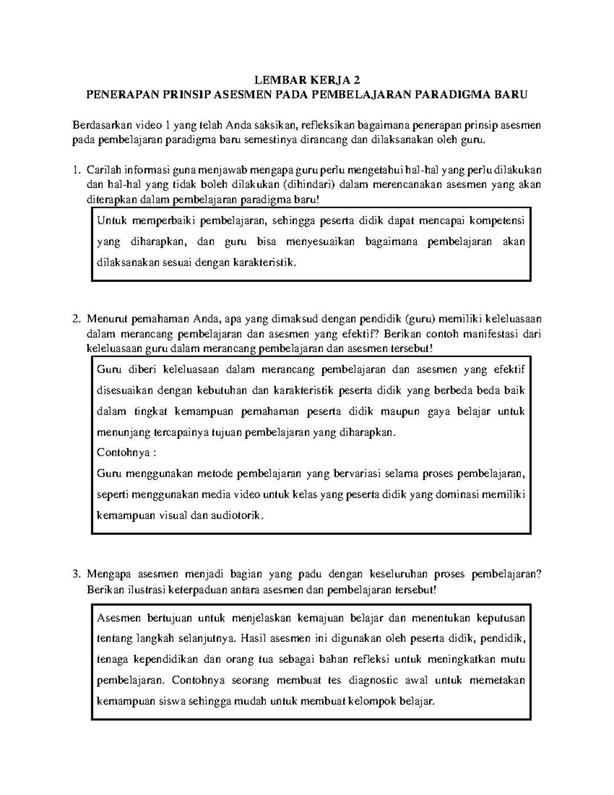 LK 2 Topik 2 - Prinsip Pengajaran Dan Asesmen Yang Efektif I Di Sekolah ...