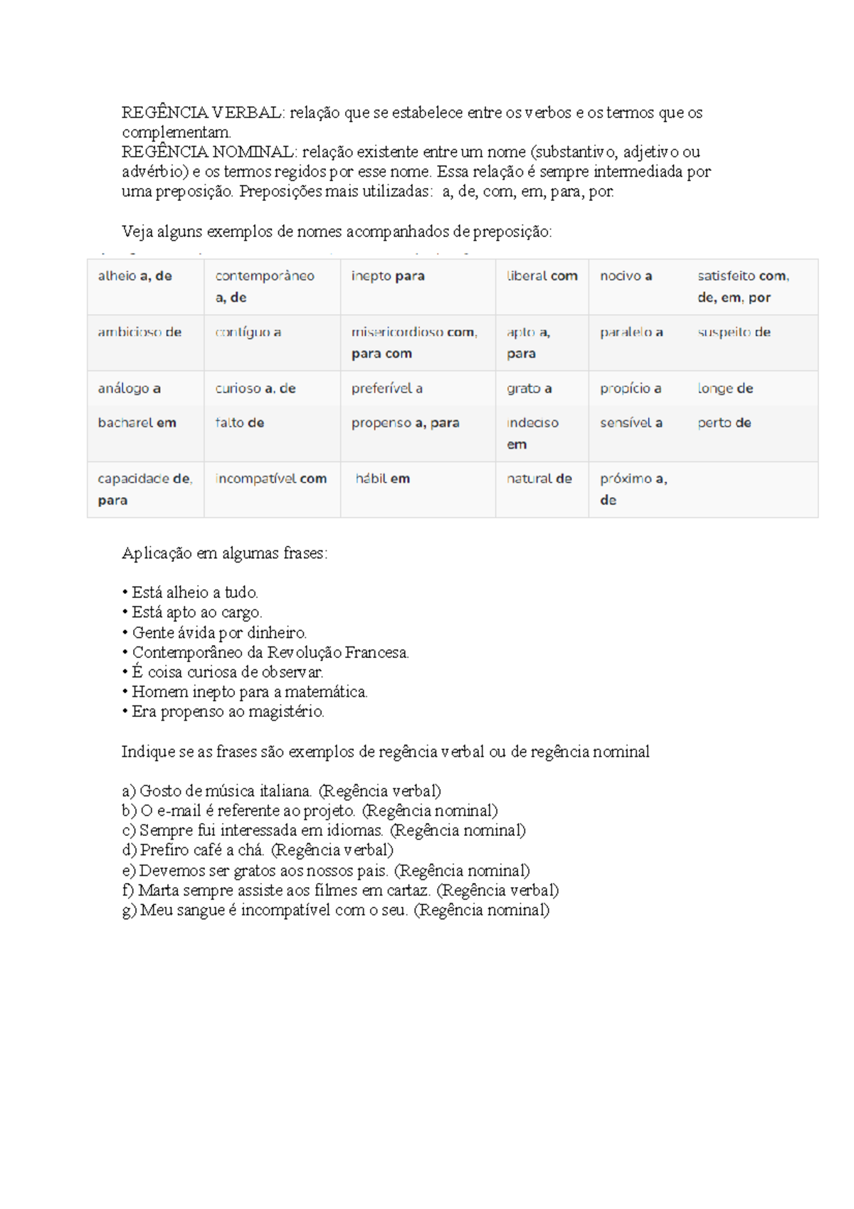 Atividades De Regencia Nominal - FDPLEARN