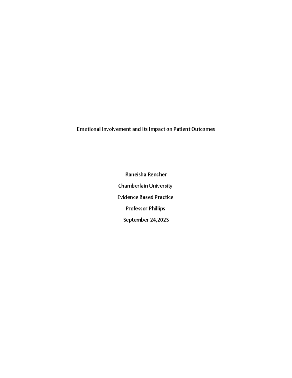 Topic Search Strategy Paper - Emotional Involvement and its Impact on ...