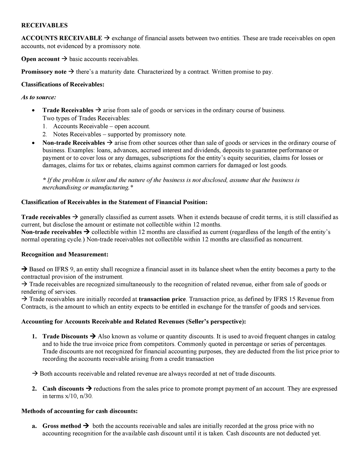 assignment of receivables transactions