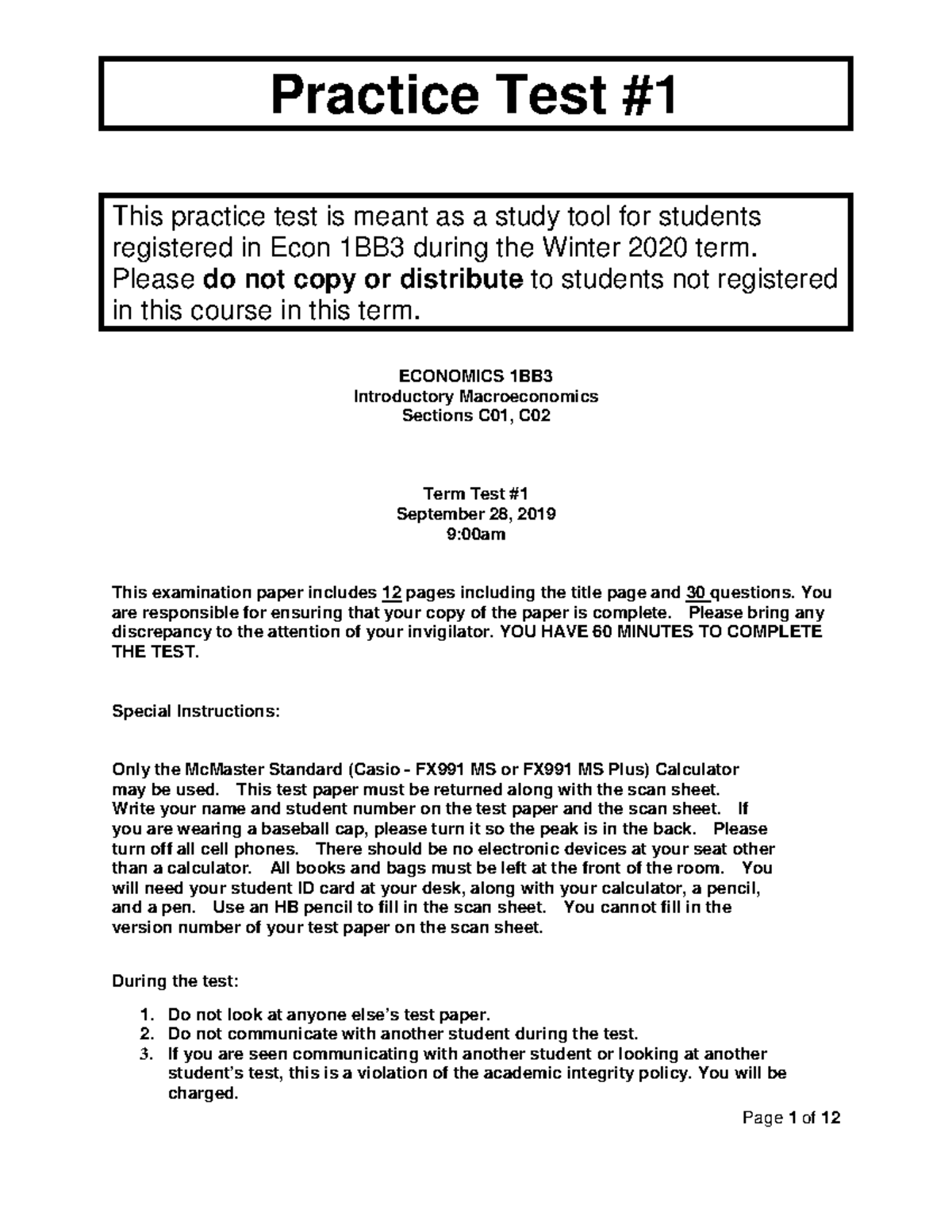 Test 1 Sat F19 V2 - Practice Test 1 - Practice Test This Practice Test ...