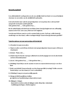 Hoe Sollicitatiebrief Schrijven In Het Duits Bewerbungsbrief Een Sollicitatiebrief Wordt Studeersnel