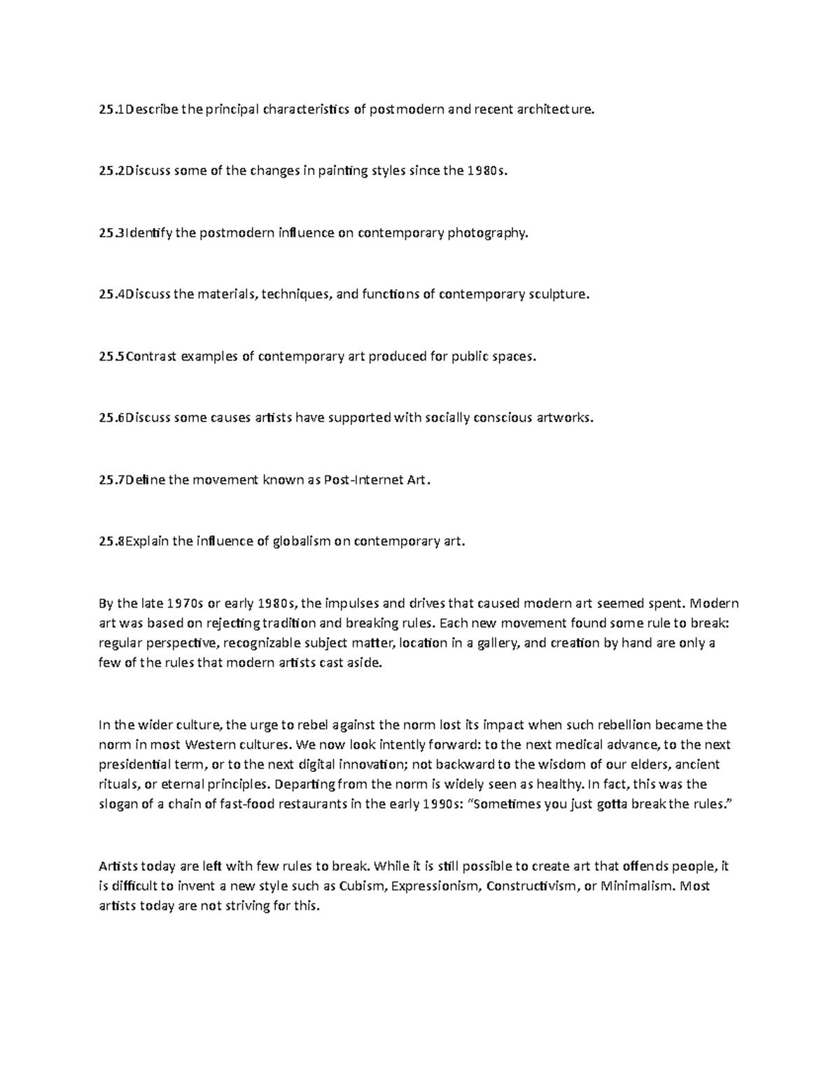 Document (11) - Course content notes for art appreciation - 25 the ...