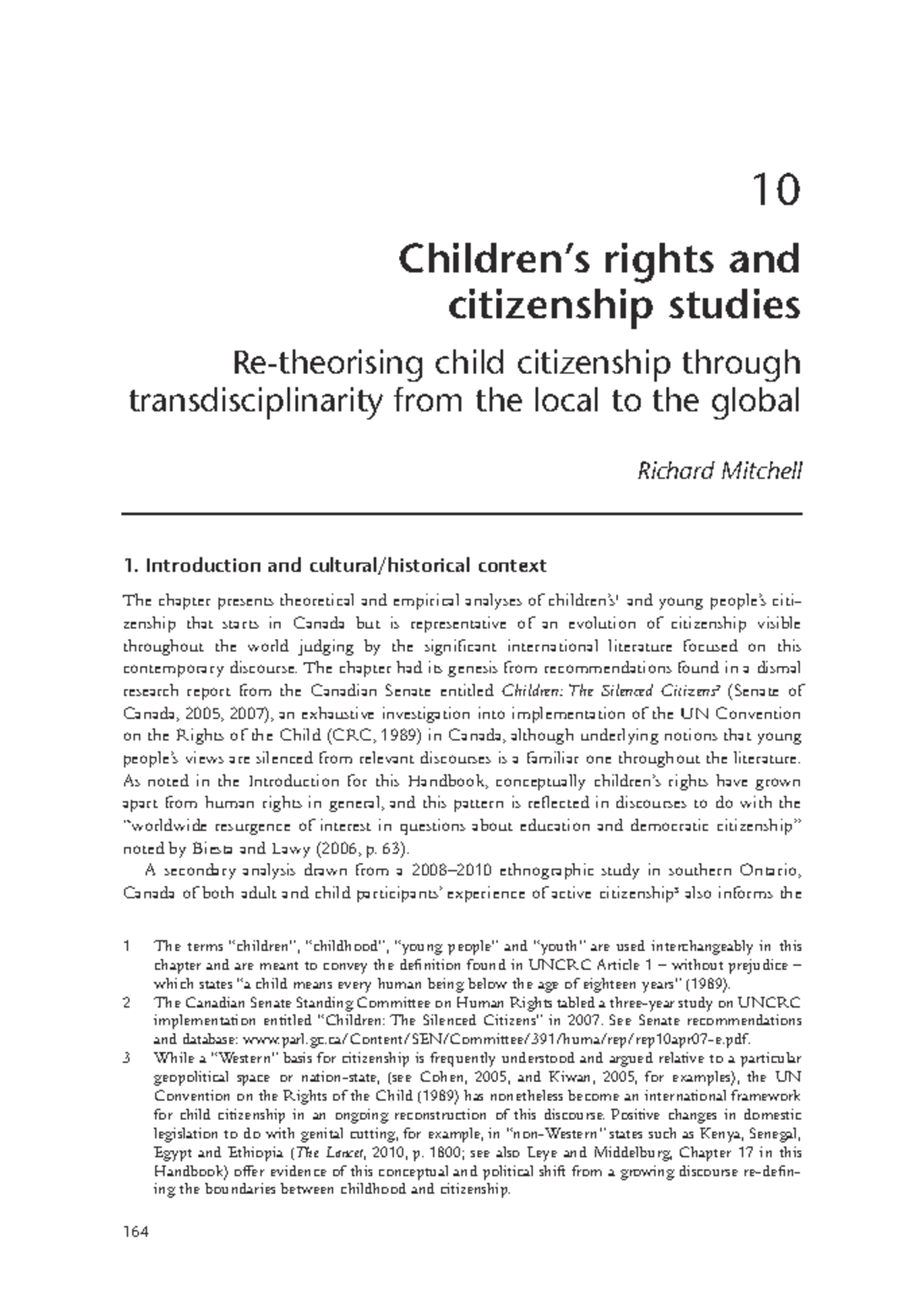 Children's Rights and Childhood Studies - 10 Children’s rights and ...