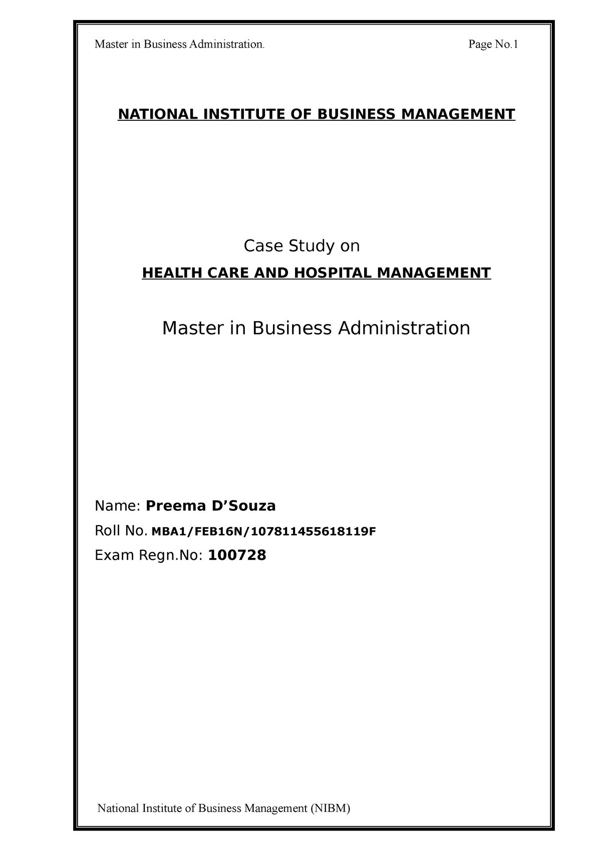 case study health care