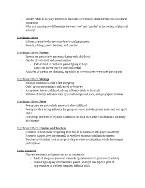 EXSC 235 - Ch. 11 In Class Notes (1) - CHAPTER 11: Development Of ...