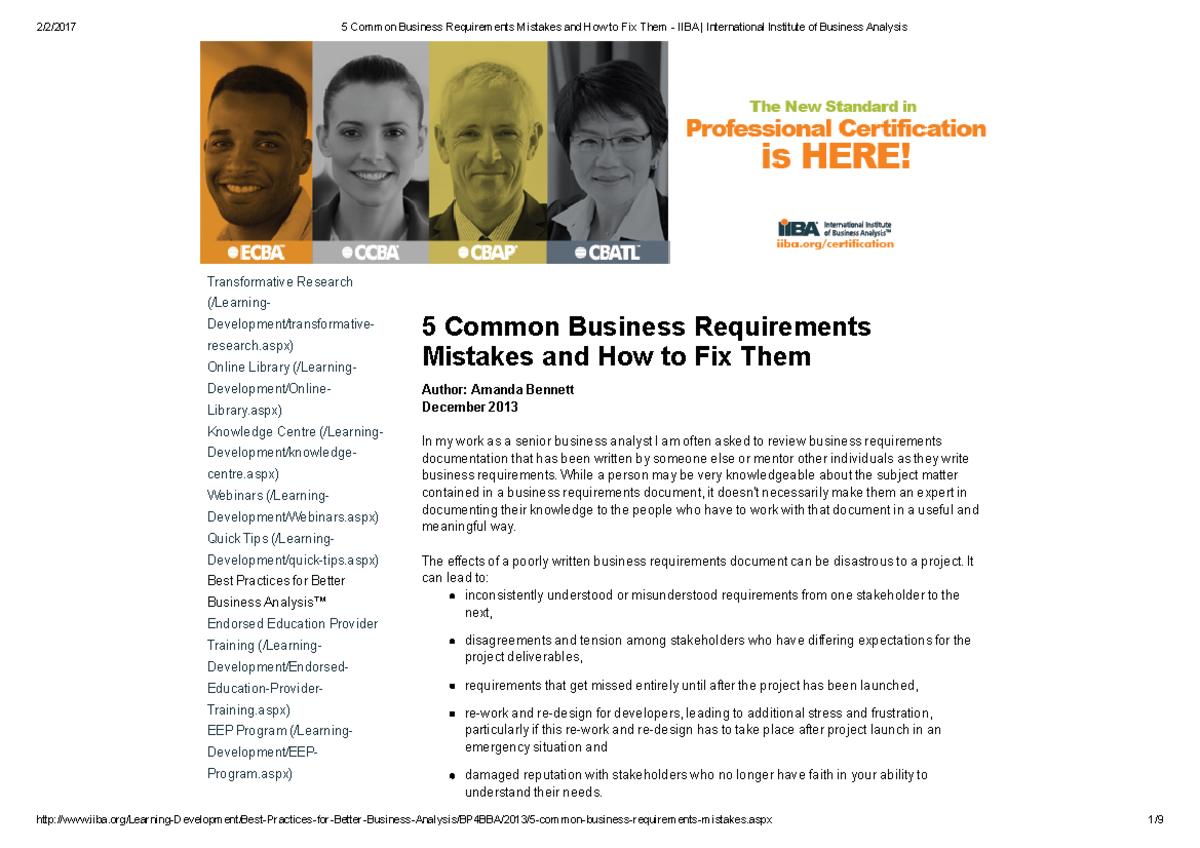 Reading#4-5 Common Business Requirements Mistakes and How to Fix Them ...