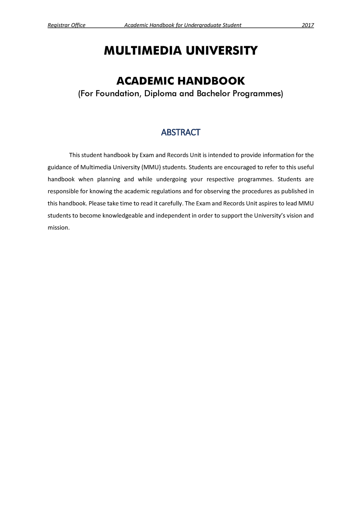 Academic Handbook Mmu - Kkrthfghfhfh - MULTIMEDIA UNIVERSITY ACADEMIC ...