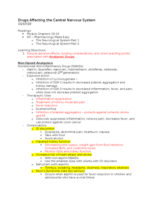 Medication Pamphlet - Professor is Brittany, assignment in fall of 2022 ...
