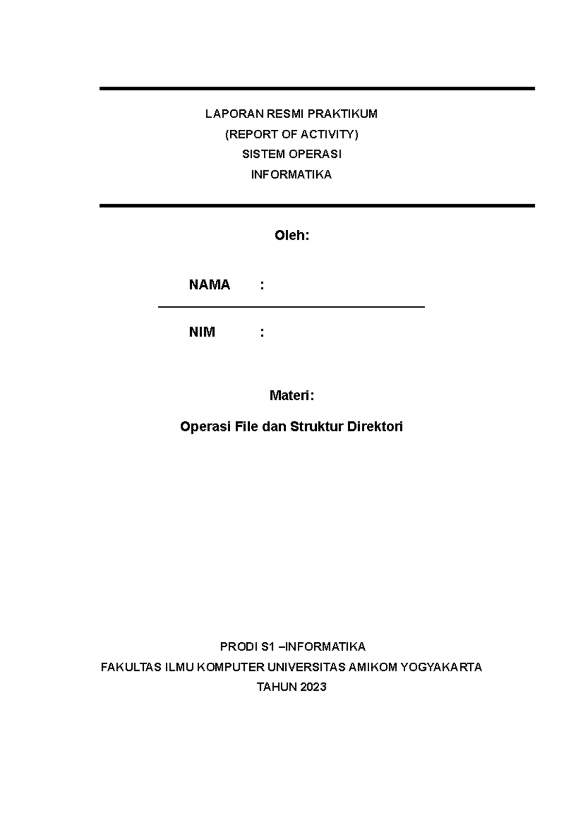 Template Laporan Praktikum 3 Operasi File Struktur Direktori - LAPORAN ...