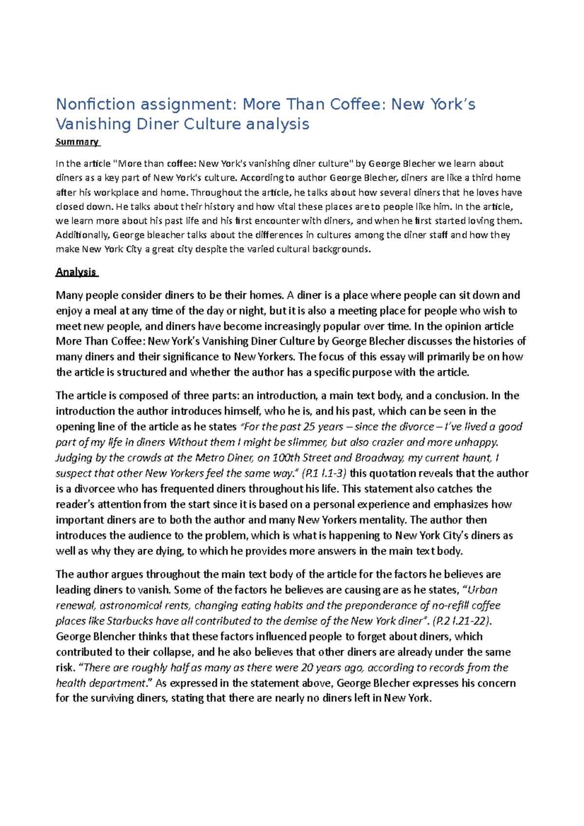 Nonfiction assignment 2Maryam Nonfiction assignment More Than