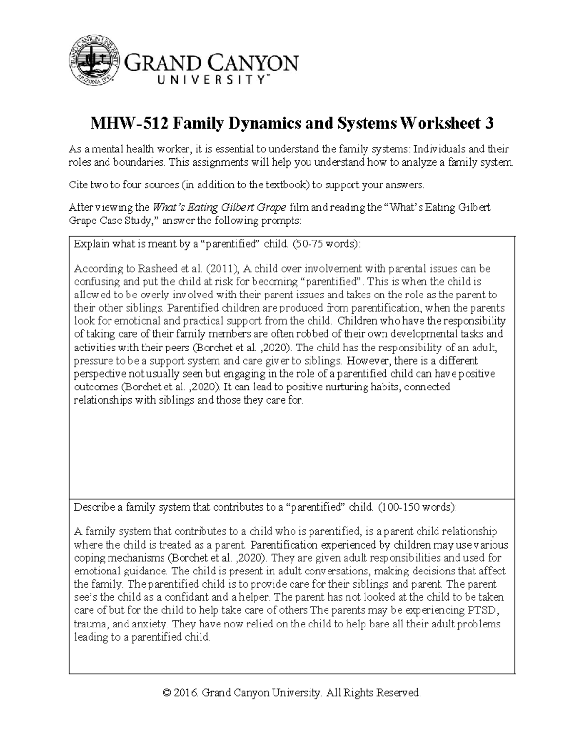 MHW512 Family system worksheet MHW512 Family Dynamics and Systems