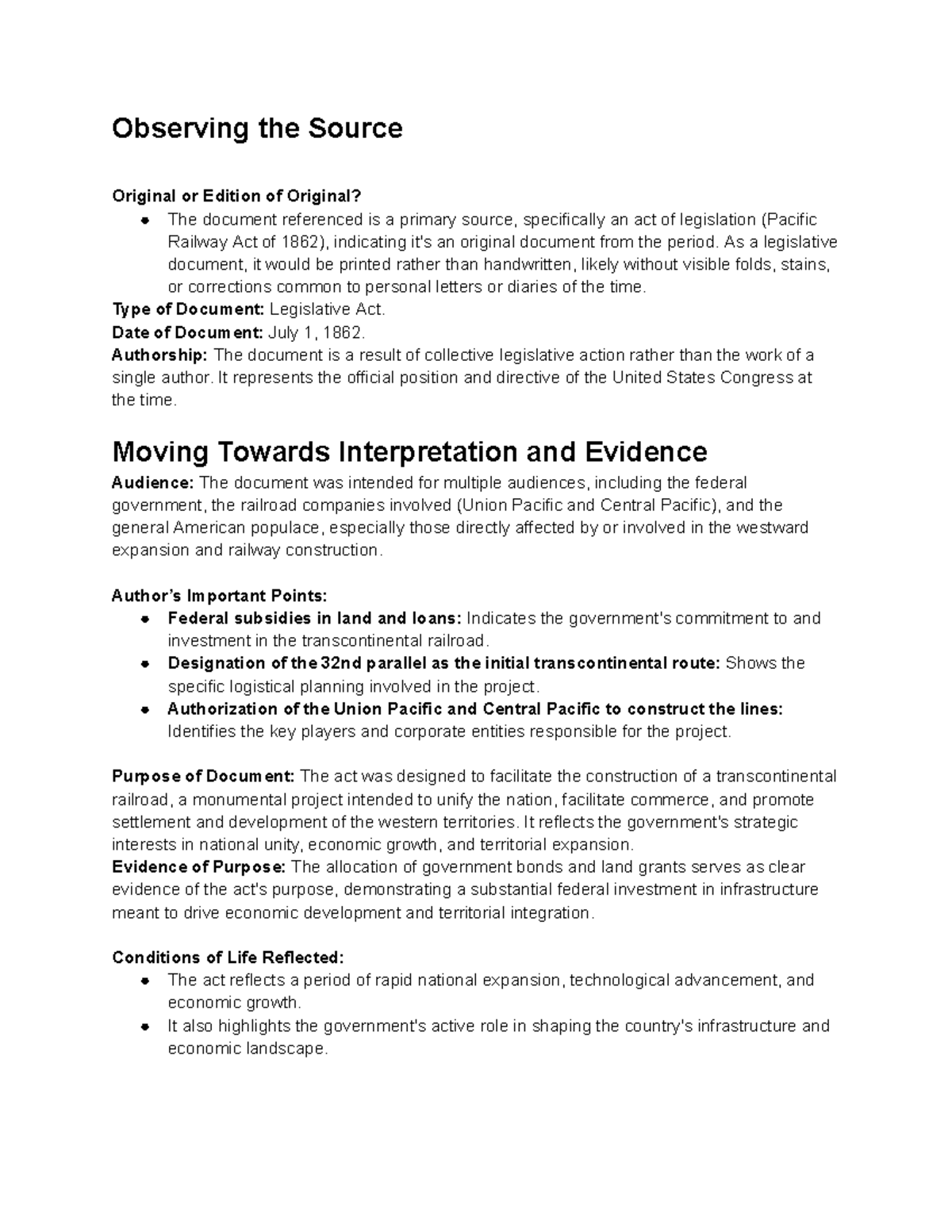Analysis - notes i took in class - Observing the Source Original or ...