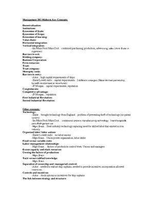 MGMT 101 Final Review - Week 8: Formal Organization Controls and ...