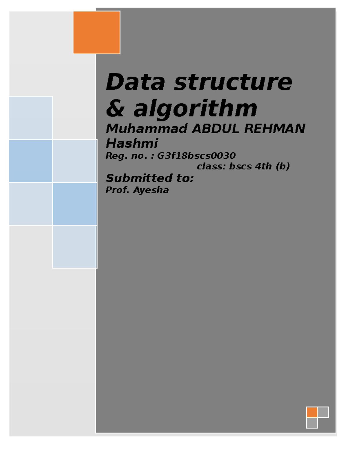 Heap sorting program - Data structure & algorithm Muhammad ABDUL REHMAN ...