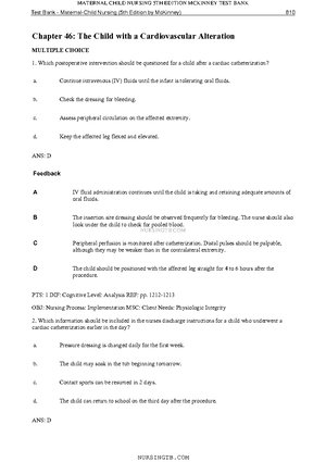 C26 - Test Bank - Chapter 26: Concurrent Disorders During Pregnancy ...